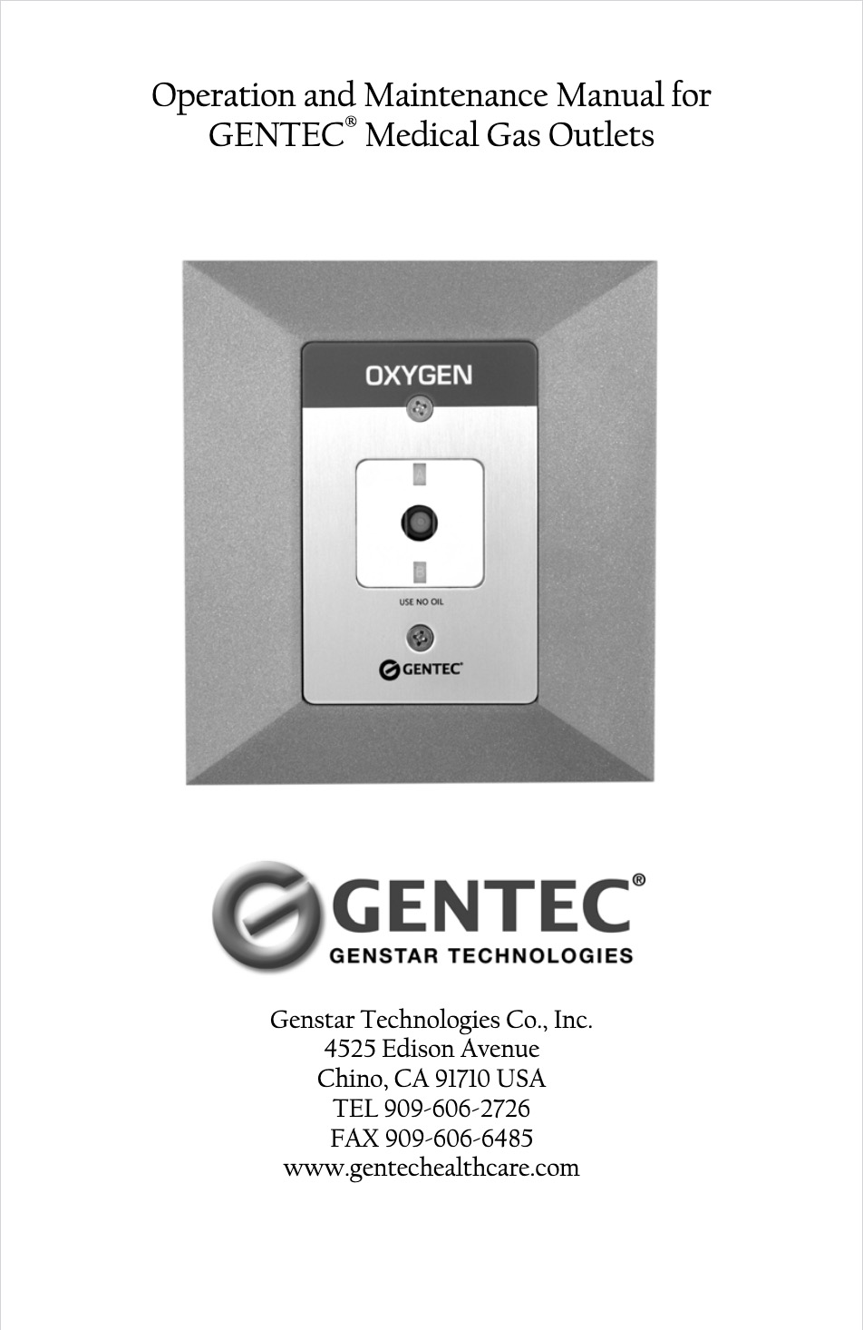 Medical gas outlets operation and maintenance manual