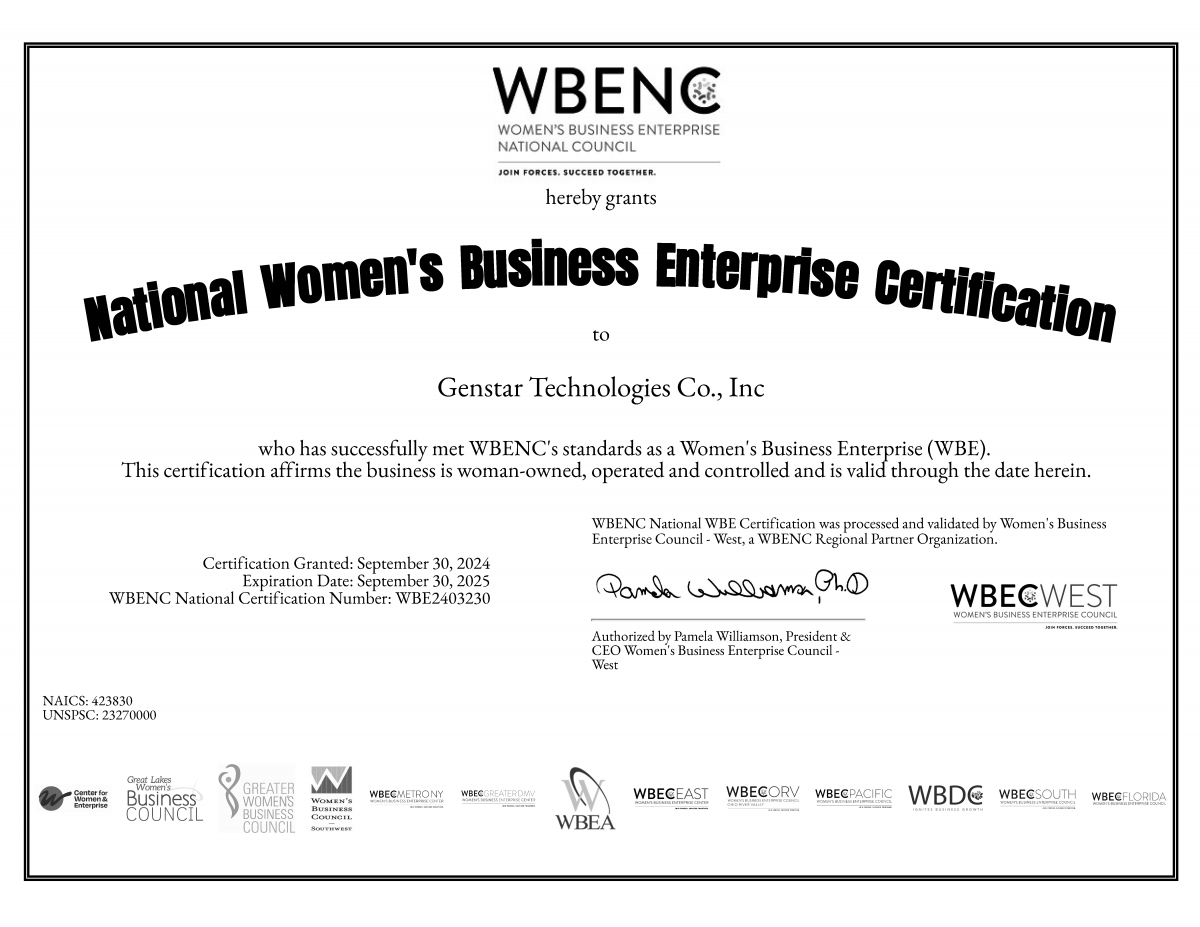 WBE National Women’s  Business Enterprise Certificate