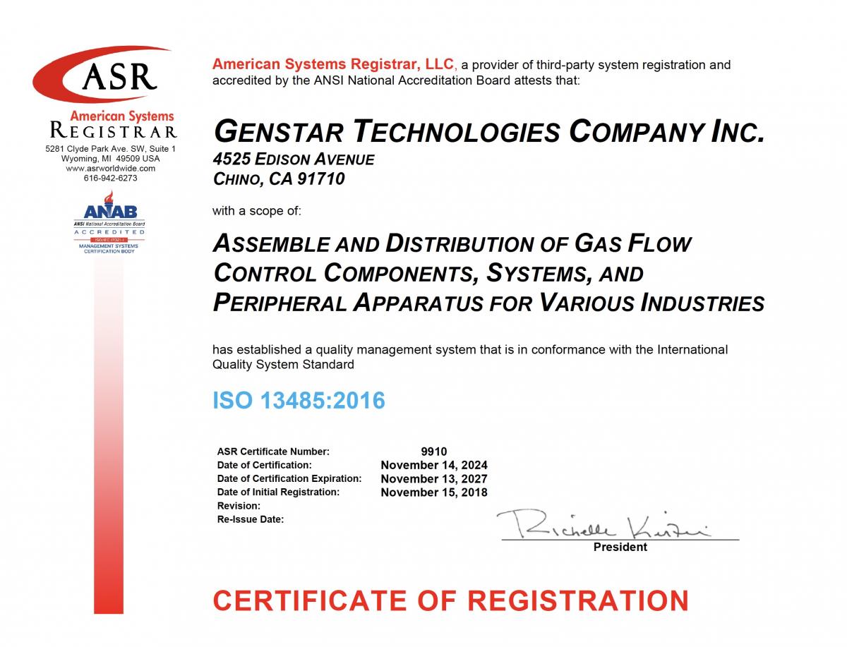 ISO 13485 Certificate