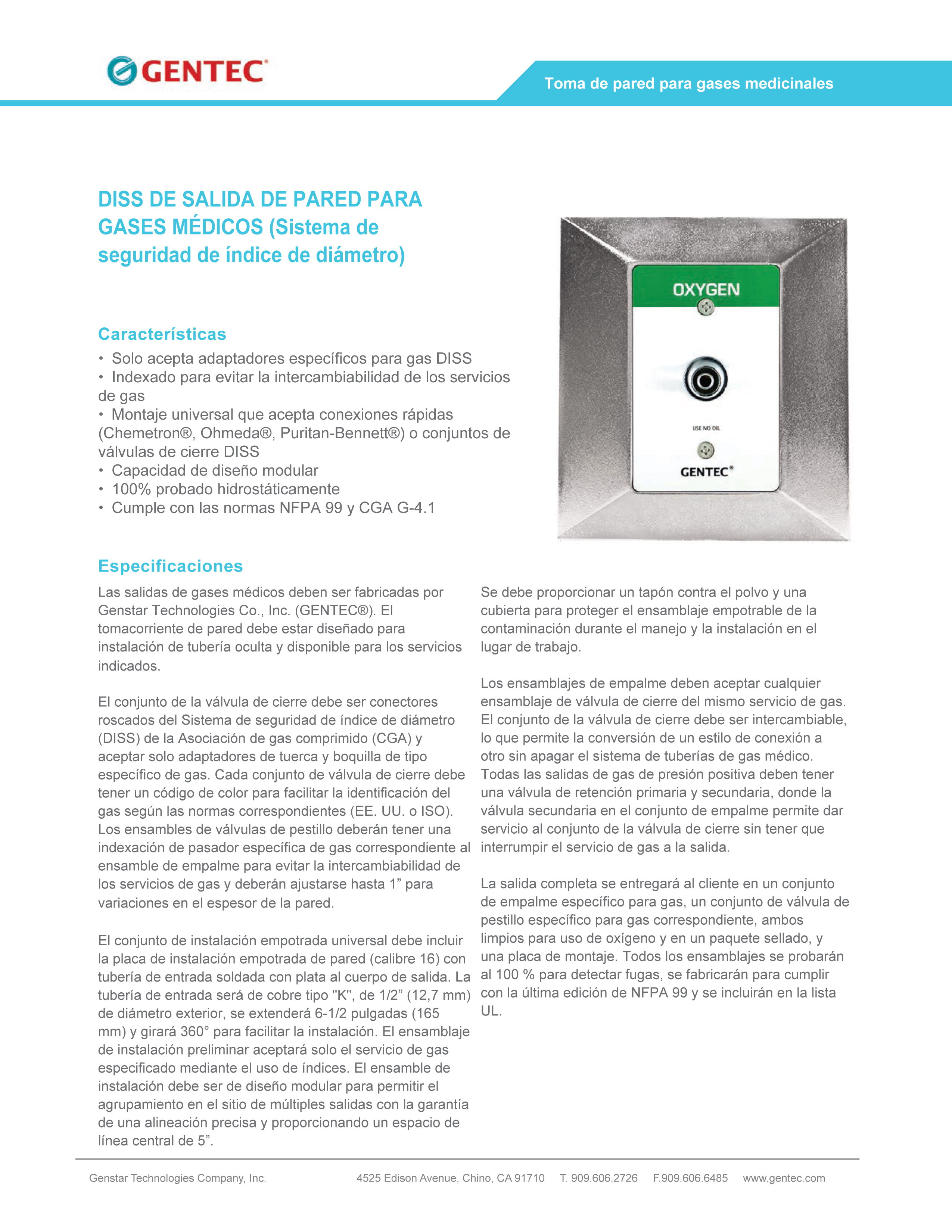 DISS DE SALIDA DE PARED PARA GASES MÉDICOS (Sistema de seguridad de índice de diámetro).pdf