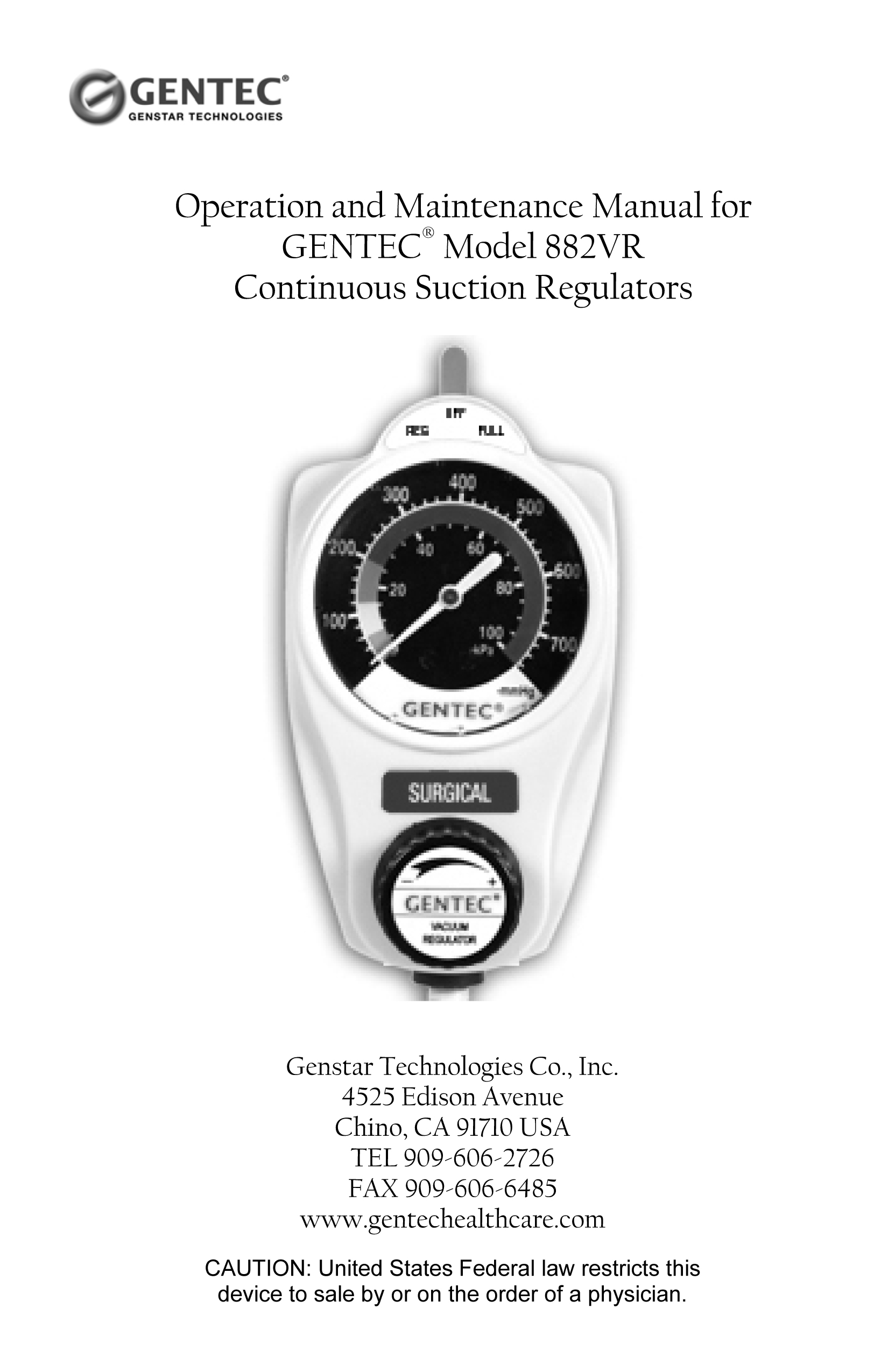 Operation and Maintenance Manual for 882VR Analog Suction Regulators .pdf